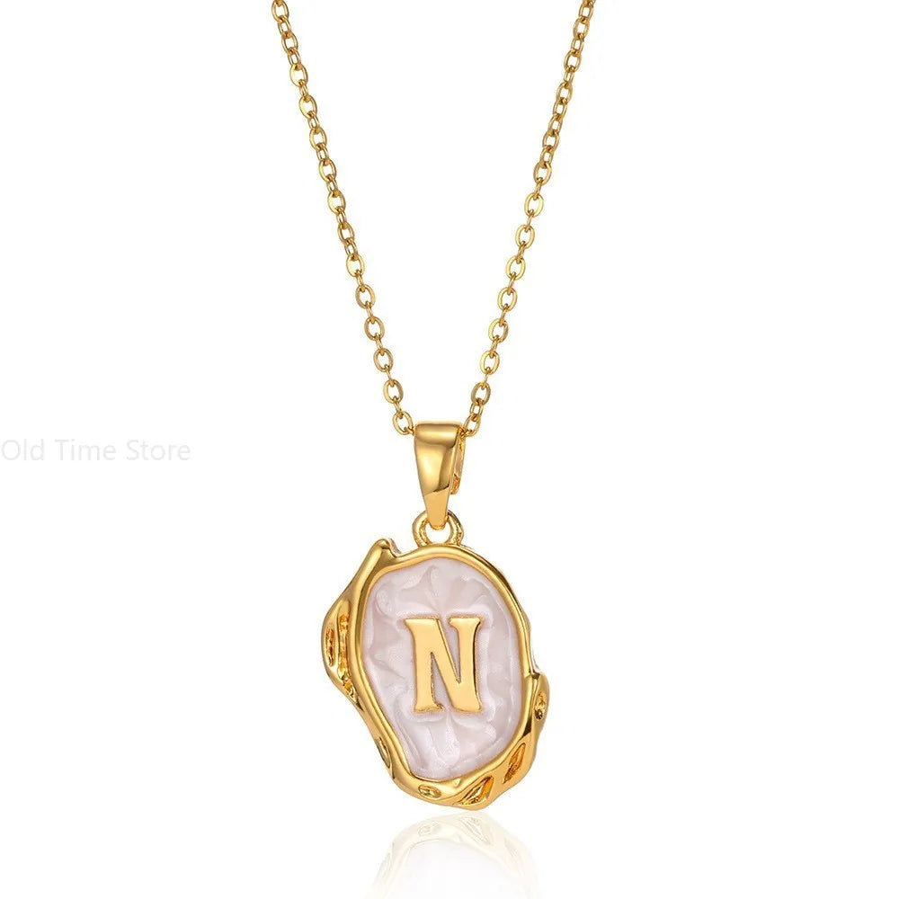 Alphabet Initial Necklace – Stainless Steel Jewelry