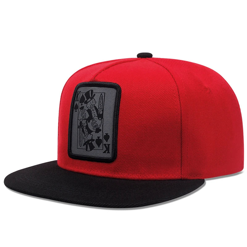 Playing Card Baseball Cap - Adjustable Snapback Trucker Hat for Fishing & Casual Wear