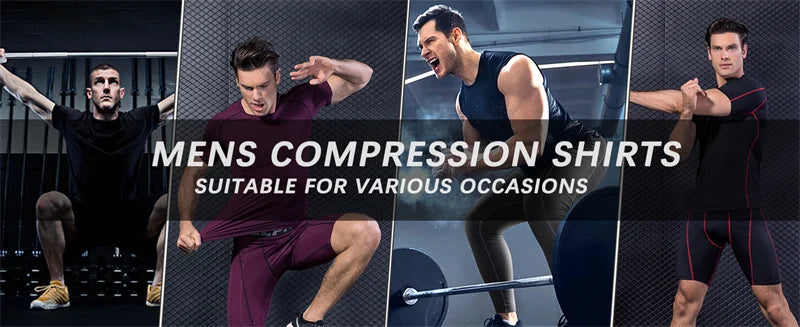 Men's Athletic Compression Shirt - Quick Dry Gym Workout Tee (Short Sleeve Rash Guard)