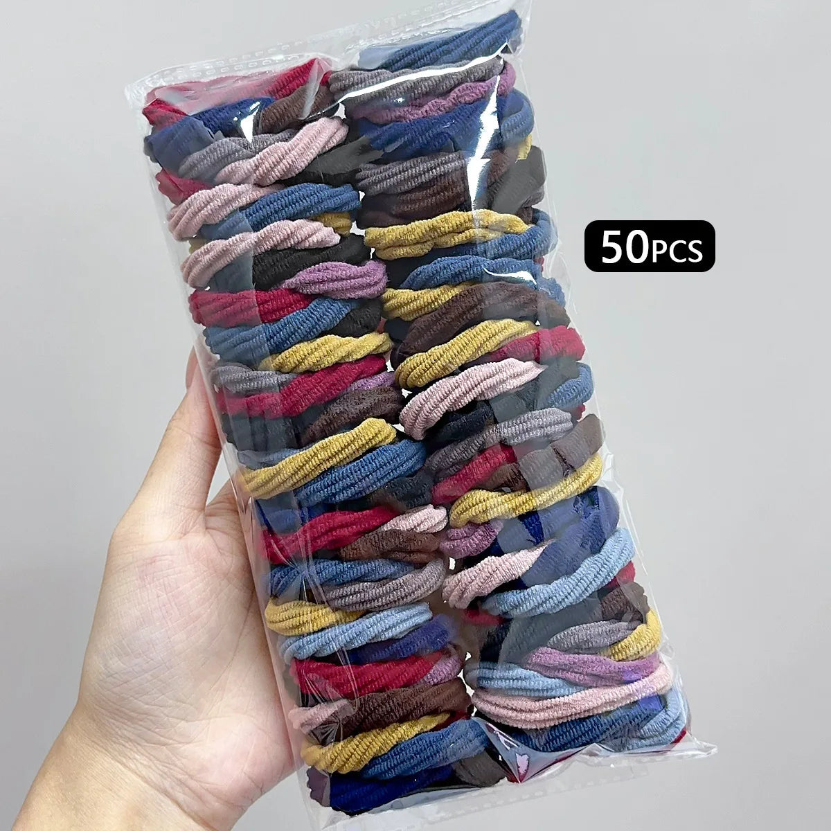 Colorful Elastic Hair Rope – Ponytail Scrunchie Set for Girls | Outdoor & Casual Wear