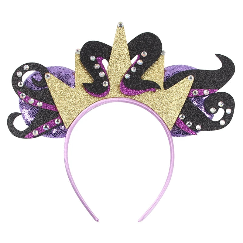 Disney Colorful Sequins Bow Headband – Rainbow Hair Accessory for Girls & Disney Fans