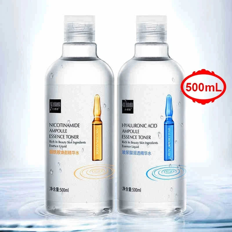 500ml Essence Water with Niacinamide & Hyaluronic Acid – Moisturizing & Brightening Toner