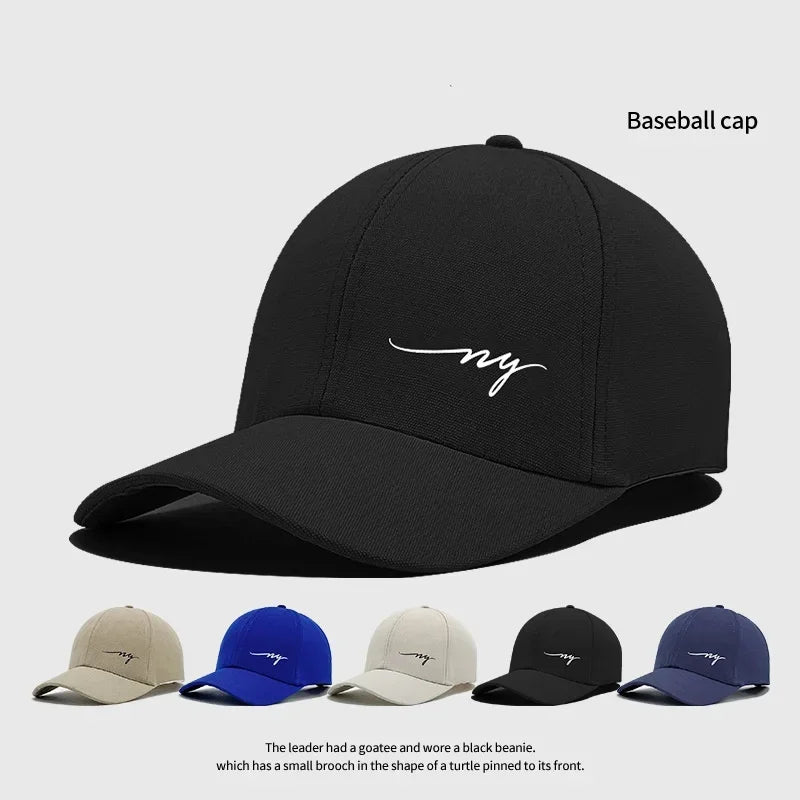 NY Embroidered Baseball Cap - Solid Color Snapback Hat with Sun Protection for Summer