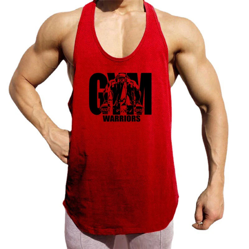 Men's Gym Tank Top - Breathable Mesh Stringer Vest for Bodybuilding & Workout