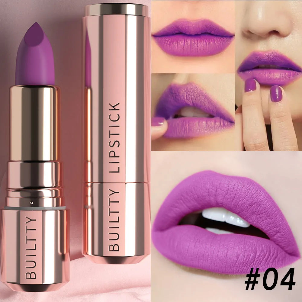 Matte Nude Lipstick - Smooth Velvety Long-Lasting, Non-Transfer Lip Stick