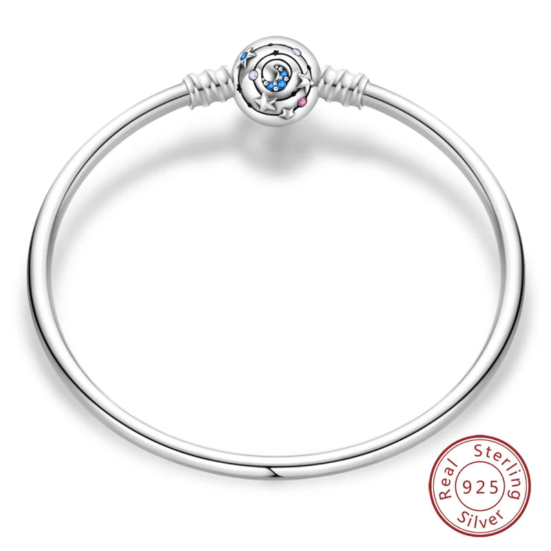 Silver Star Moon Clover Bracelet – DIY Charm Birthday Jewelry