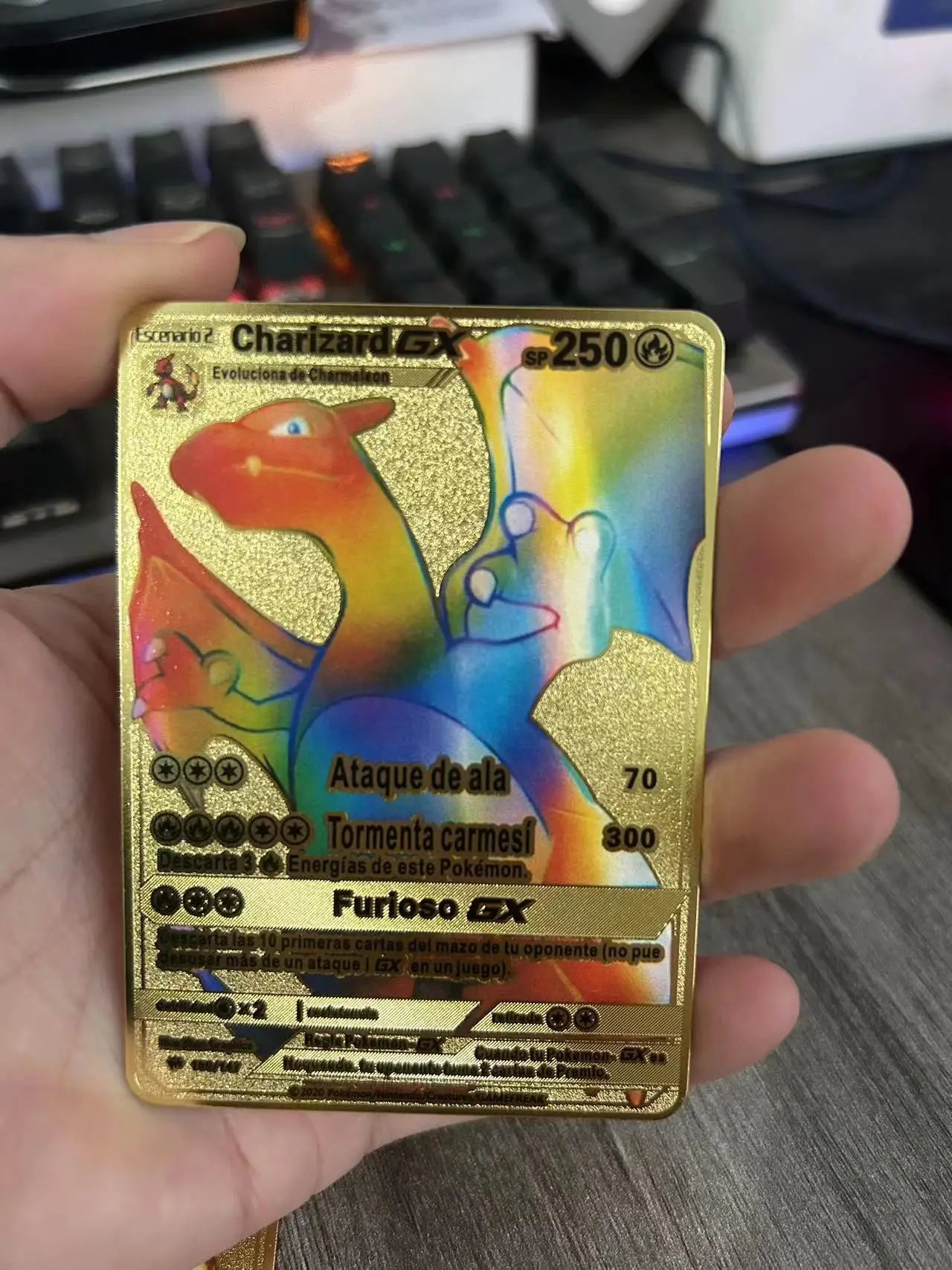 Spanish Pokemon Metal Cards – Mewtwo, Pikachu GX & Charizard VMAX Set