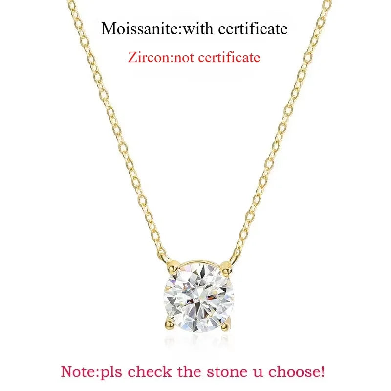 Rose Gold Moissanite Necklace – Sparkling Pendant for Women