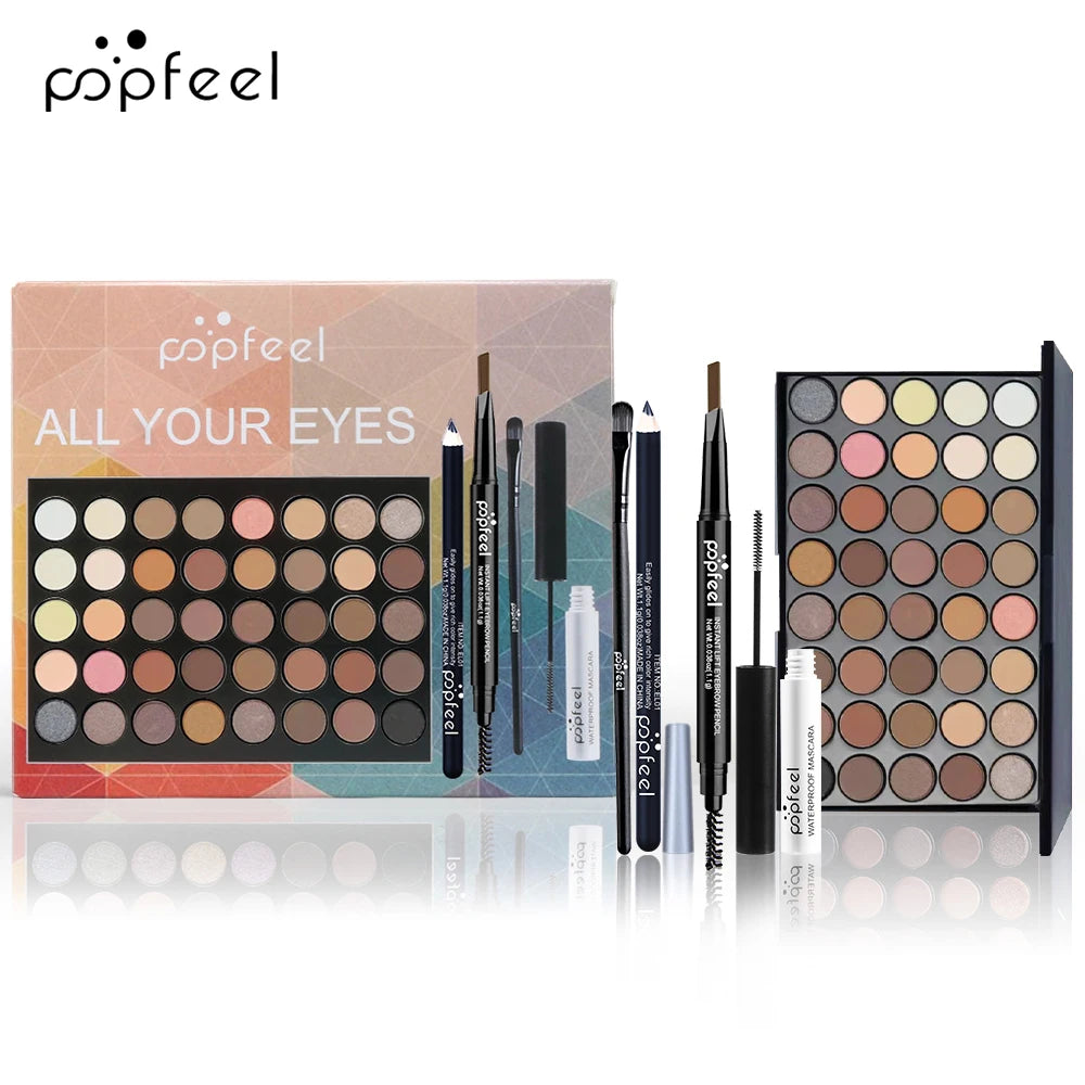 POPFEEL Eye Makeup Set – Eyeshadow, Eyeliner & Mascara All-in-One Kit