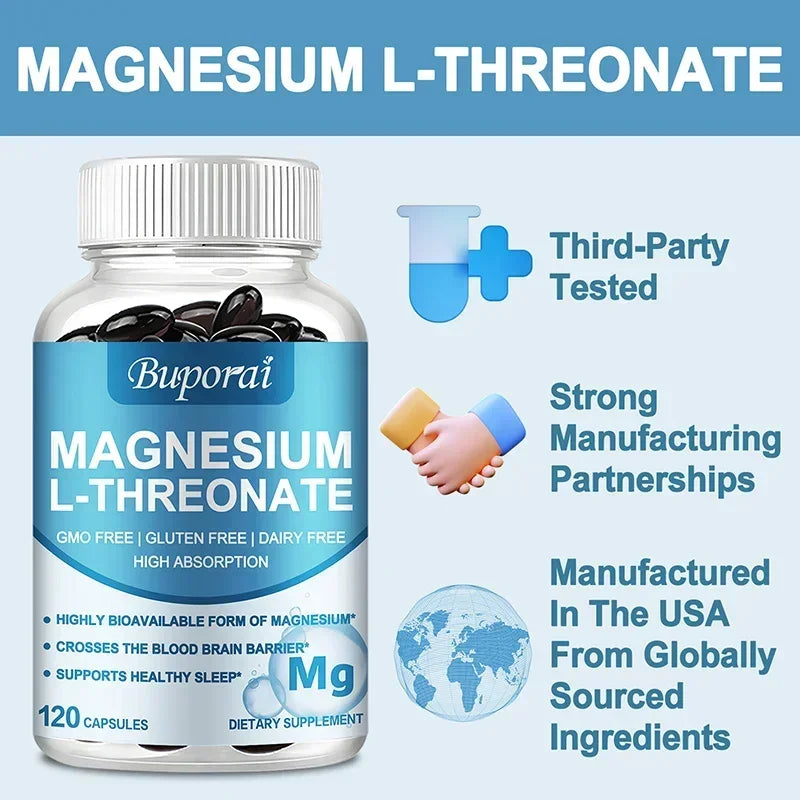 Magnesium L-Threonate - Brain Health, Memory & Focus Enhancement Supplement