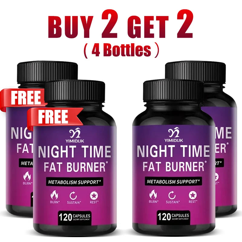 Night Time Fat Burner with Melatonin - Sleep Support & Metabolism Booster