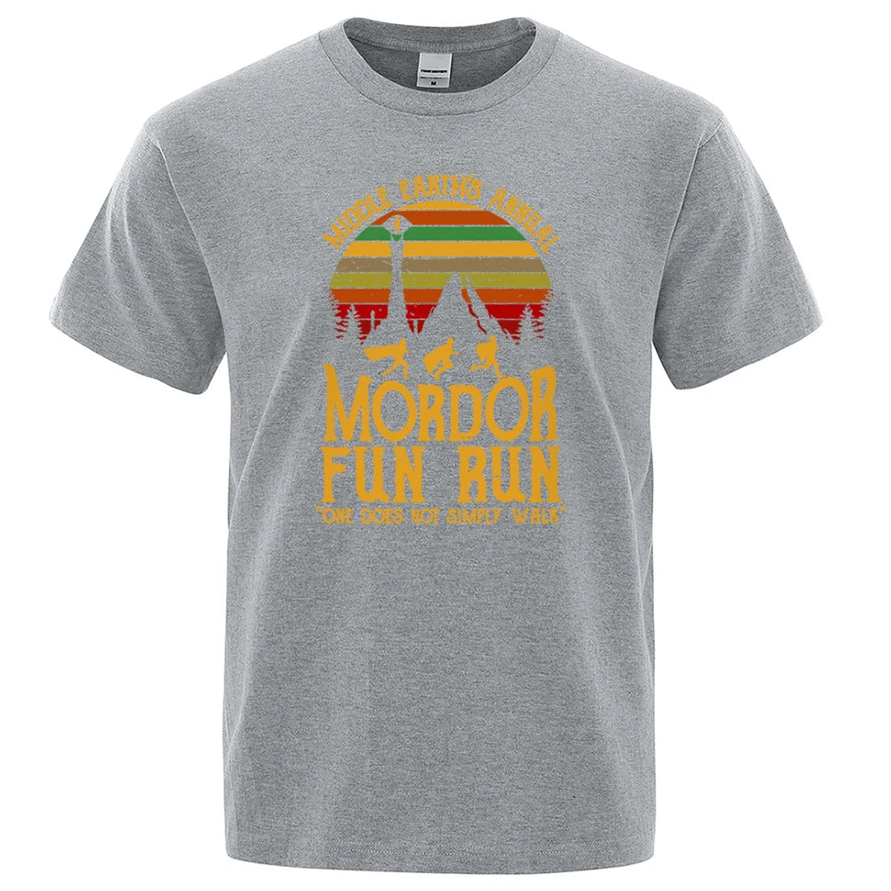 Middle Earth Mordor Fun Run T-Shirt – Summer Cotton Loose Hip Hop Tee
