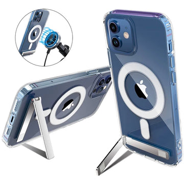 Magnetic iPhone Case with Kickstand – Transparent Holder