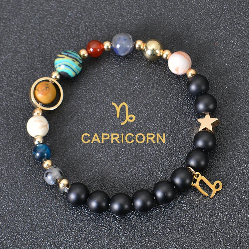 Zodiac Crystal Stone Bracelet for Women - 12 Constellation Charm Birthday Gift