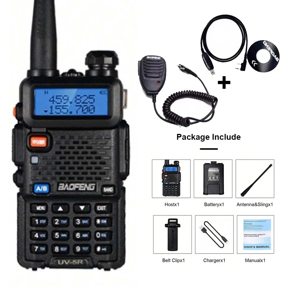 Baofeng UV-5R Two-Way Radio - Dual Band VHF/UHF Ham Radio with USB Charging