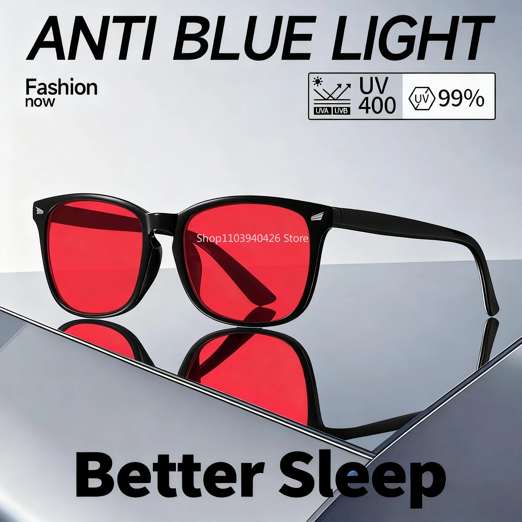 Red Lens Blue Light Blocking Glasses - Sleep & Eye Strain Relief