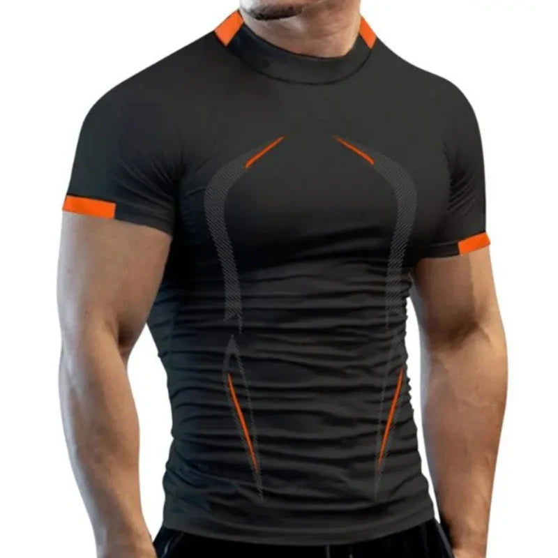 Men's Athletic Compression Shirt - Quick Dry Gym Workout Tee (Short Sleeve Rash Guard)