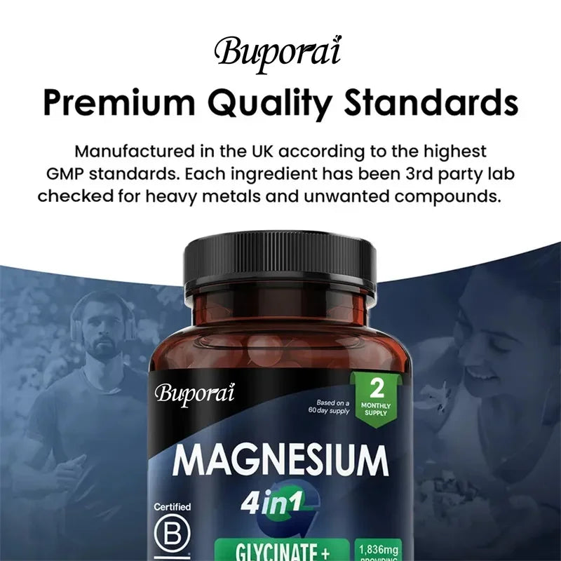 Magnesium 4-in-1 Complex - Sleep, Muscle Relaxation & Stress Relief Support