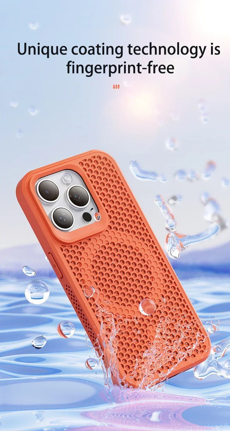 Cooling iPhone Case – Heat Dissipation Breathable Hard Cover with MagSafe for iPhone 17, 16, 15, 14, 13, 12, 11