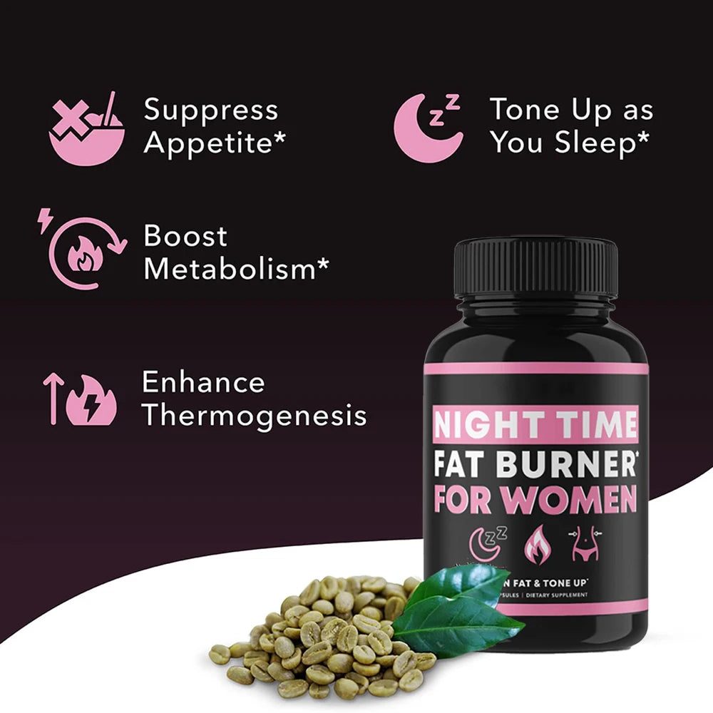 Night Time Fat Burner for Women - Overnight Metabolism Booster & Sleep Support