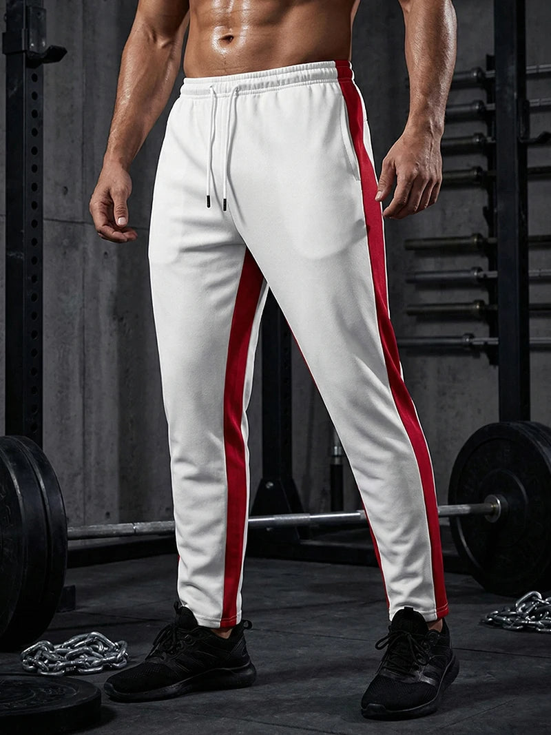 Men's Colorblock Athletic Joggers - Warm Workout Sweatpants