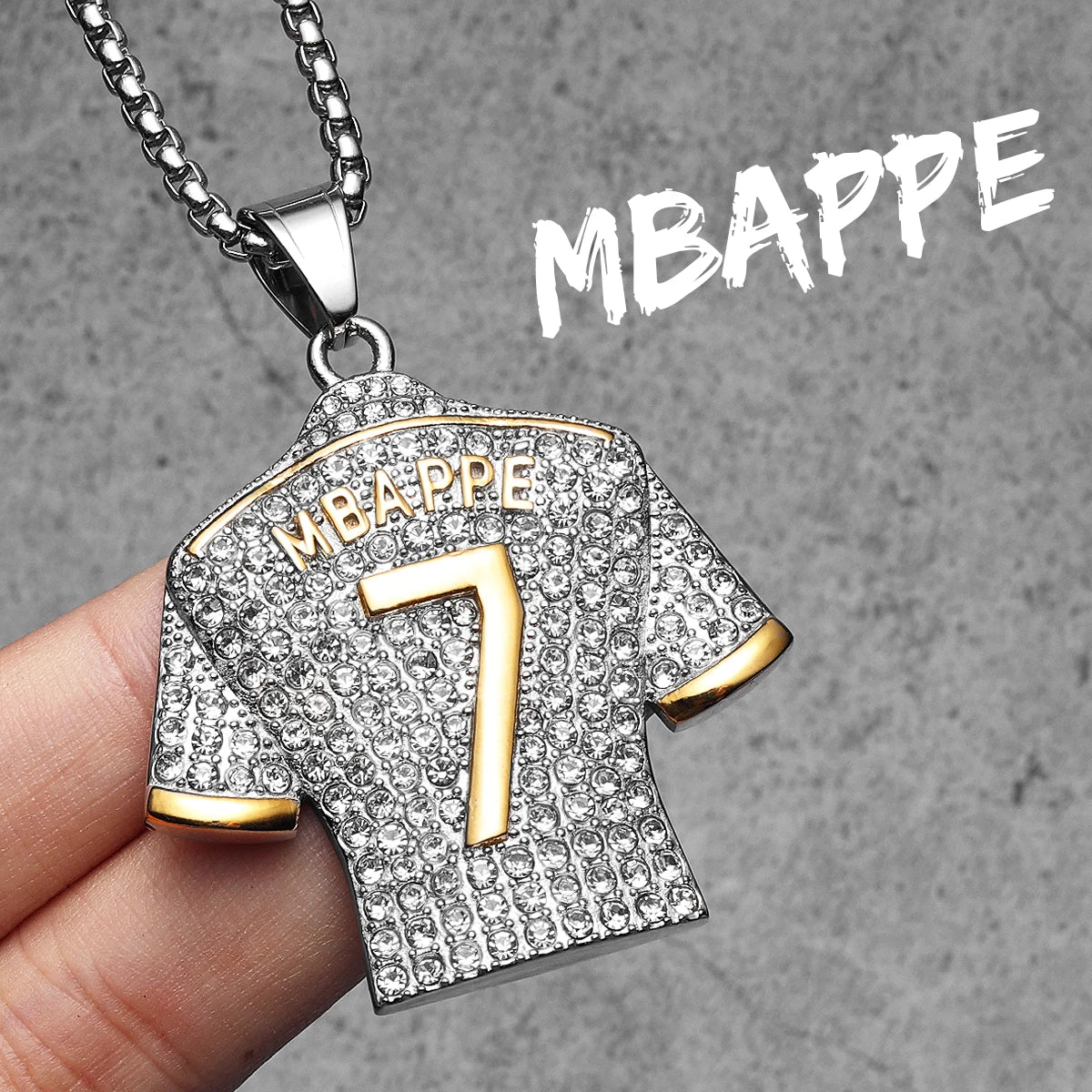 Football Star Pendant Necklace Stainless Steel