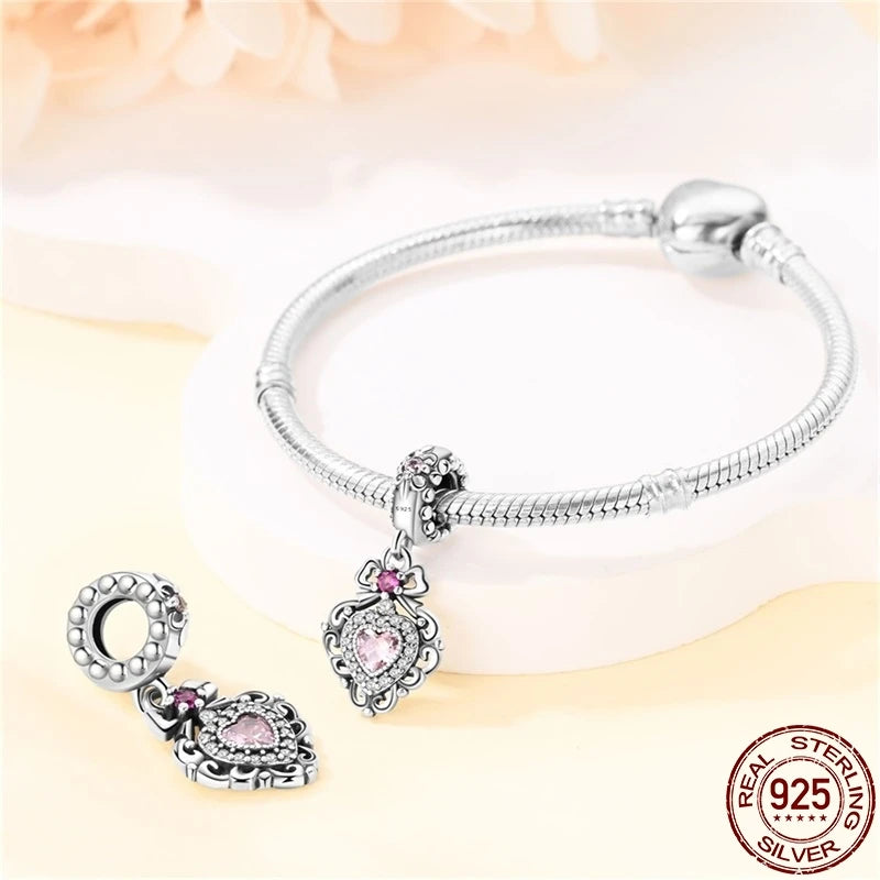 925 Sterling Silver Charm Bead with Zircon - Compatible Bracelet Charm