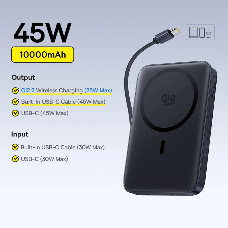 Baseus Qi2 10000mAh Magnetic Wireless Power Bank