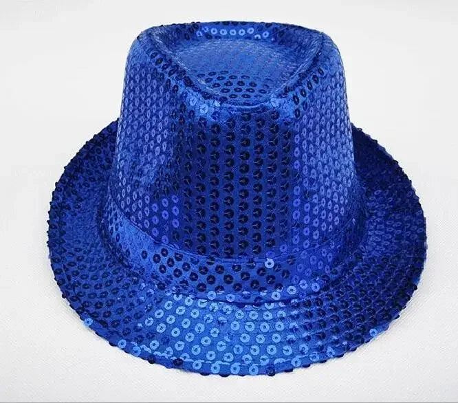 Kids Reflective Top Hat - Glitter Hip-Hop Jazz Dance Performance Hat for Stage & Parties