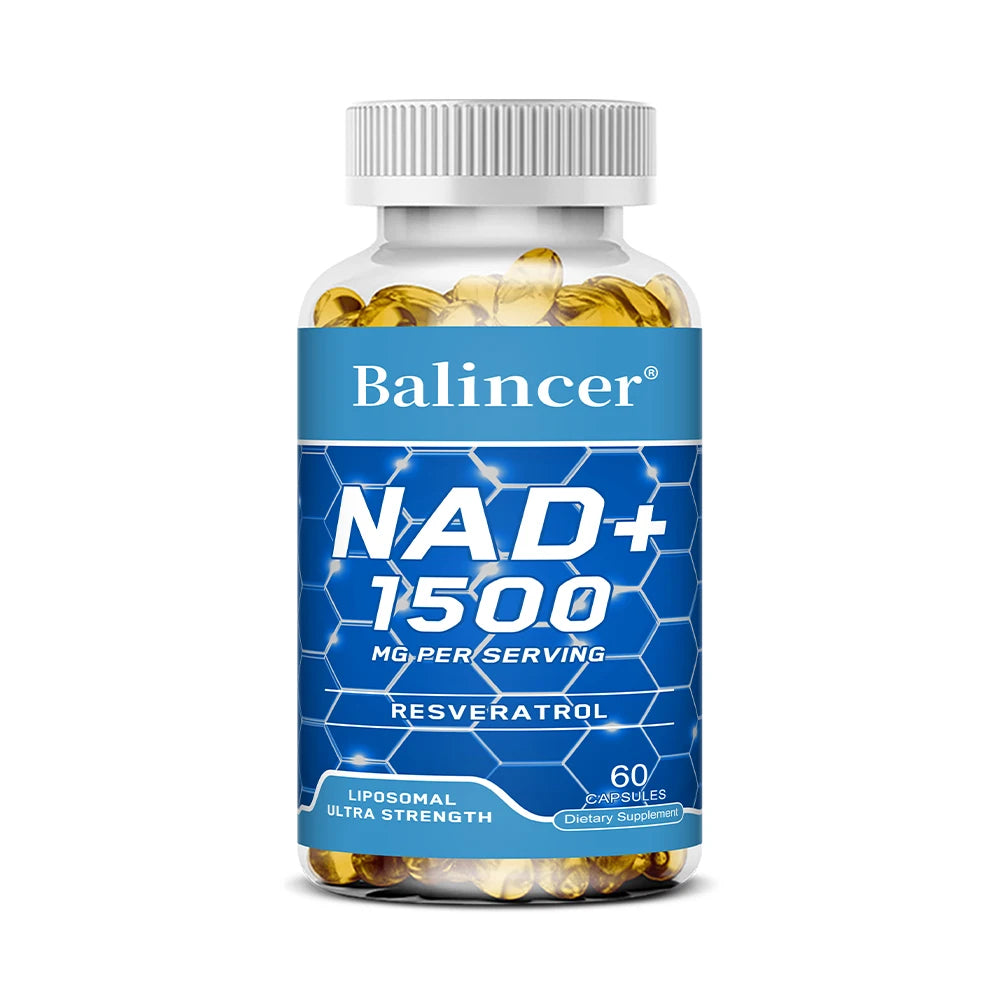 NAD+Supplements,with Resveratrol,Natural Energy Supplement,Support Cell Health,Anti-aging,Enhance Immunity-120 Capsules