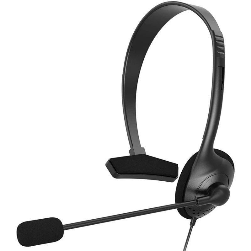 USB Headset with Microphone Single-Sided Computer Headphone Lightweight Call Center Wired Headset for PC/Laptop/Computer