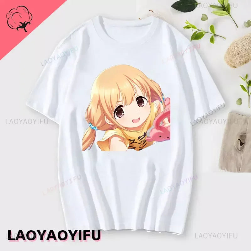 If You Work You Lose” Anzu Futaba Anime T-Shirt – Kawaii Cotton Tee 2024
