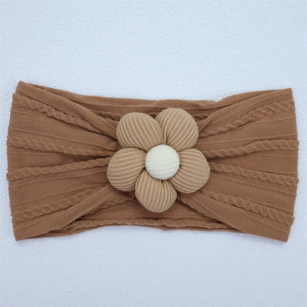 Flower Nylon Girl Hairband – Soft Elastic Baby Headband