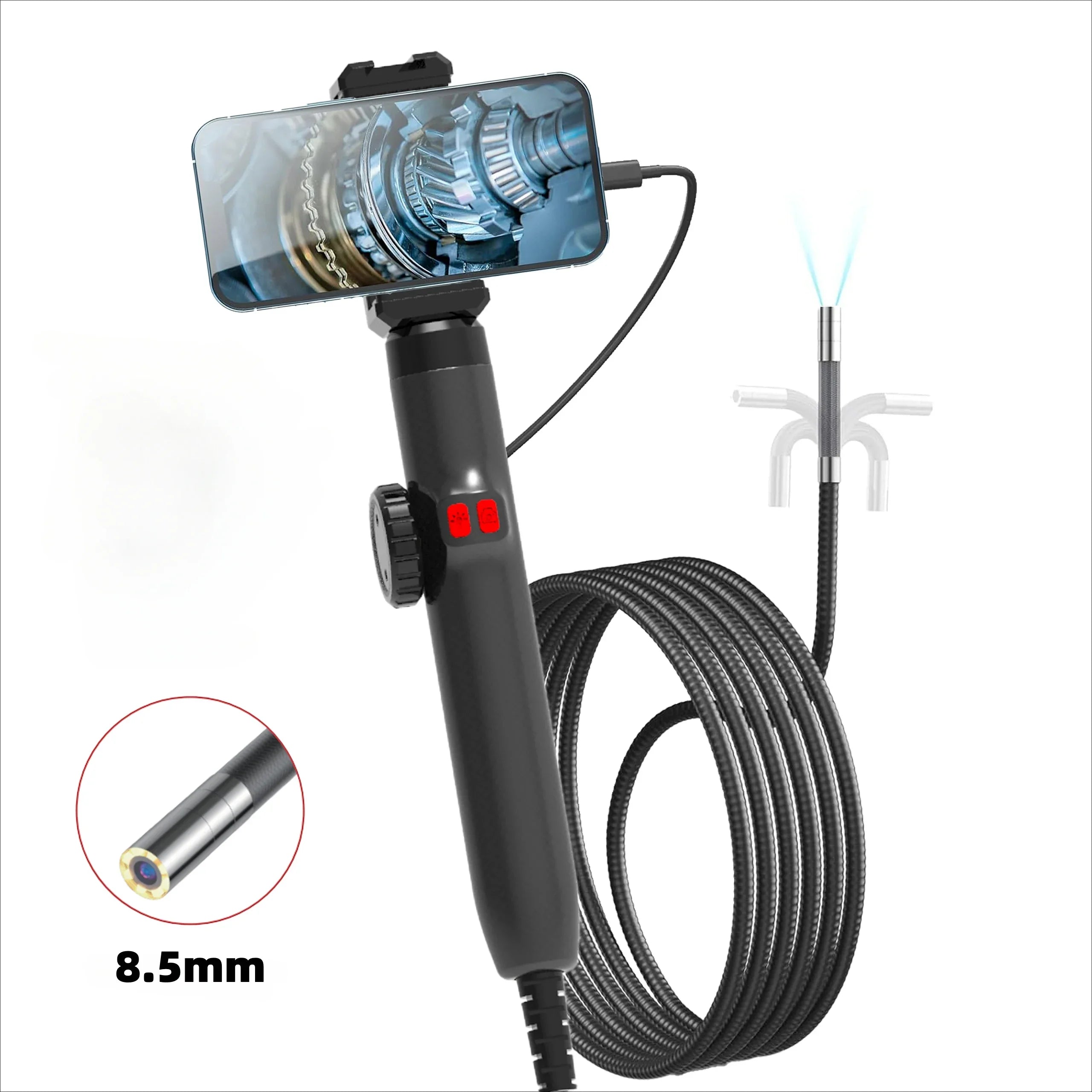 Articulating Endoscope Camera with Light – Phone Compatible