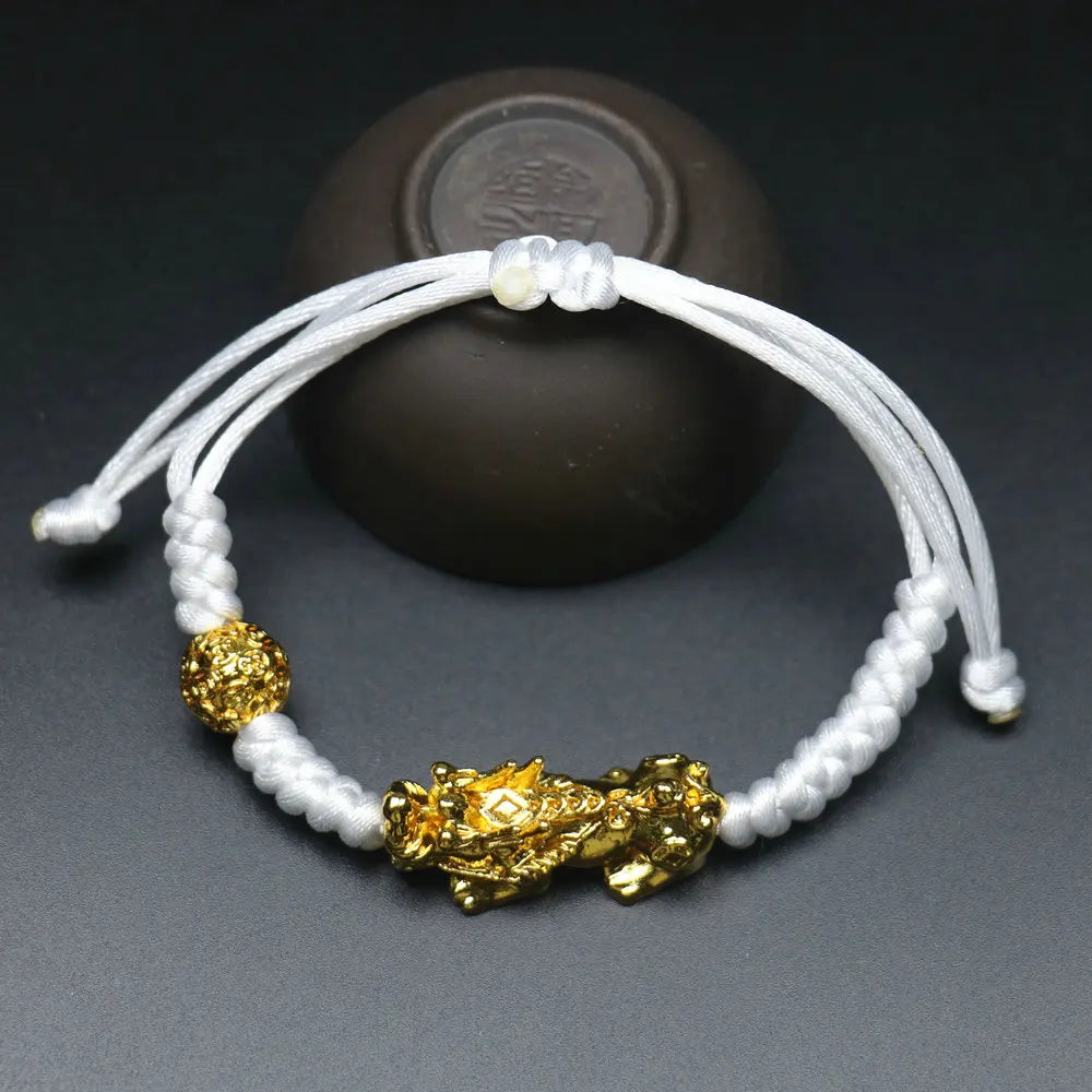 Feng Shui Wealth Pixiu Bracelet Men Women Black Obsidian Beads Chakra Meditation Yoga Bracelet Change Color Pi Xiu Jewelry Gift