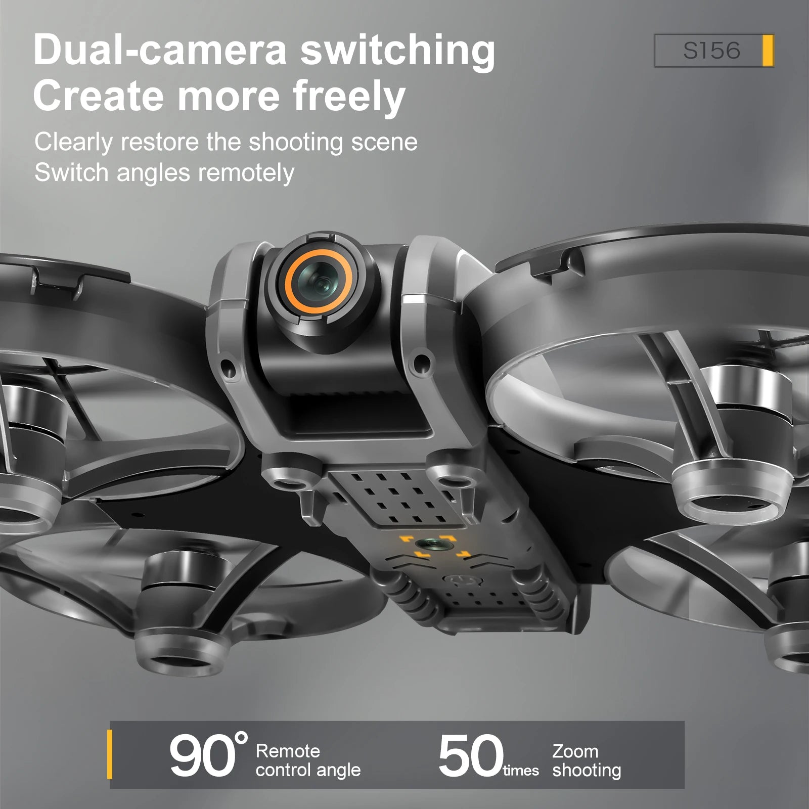 S156 Drone with 4K Camera & Optical Flow - 180° Adjustable Lens, Brushless Motors (180g)