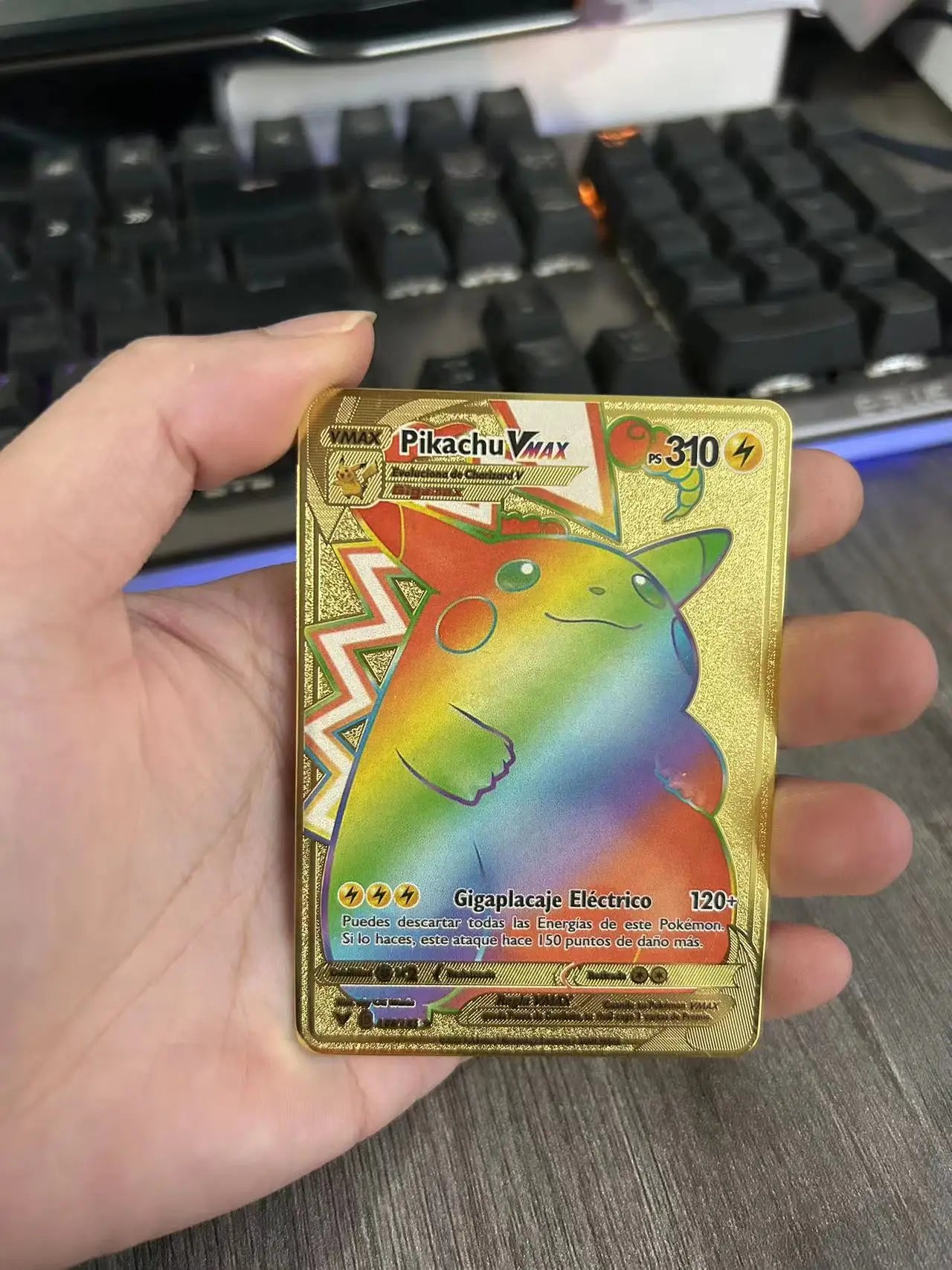 Spanish Pokemon Metal Cards – Mewtwo, Pikachu GX & Charizard VMAX Set
