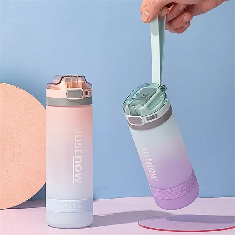 600ml Water Bottle with Straw - BPA-Free Portable Sports Bottle for Outdoor Activities