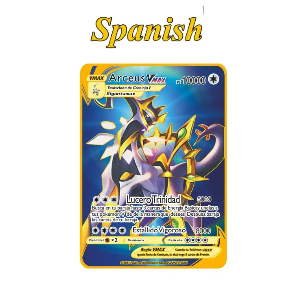 Spanish Pokemon Metal Cards – Mewtwo, Pikachu GX & Charizard VMAX Set