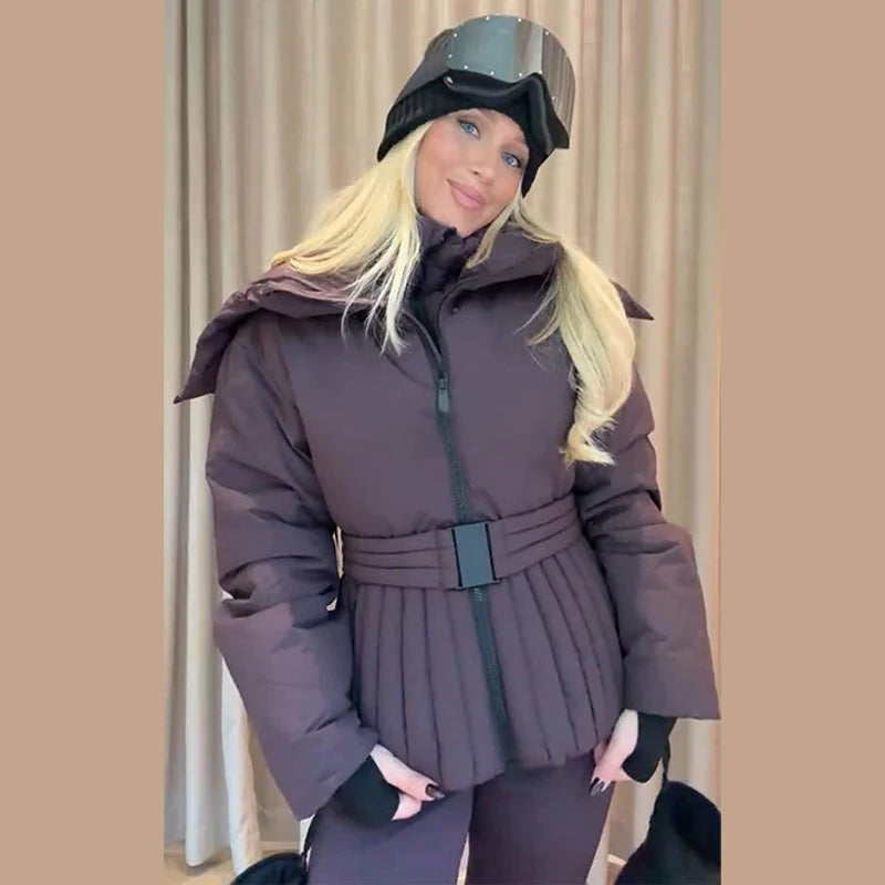 Pink Windproof Skiwear 2-Piece Set – Winter Tracksuit
