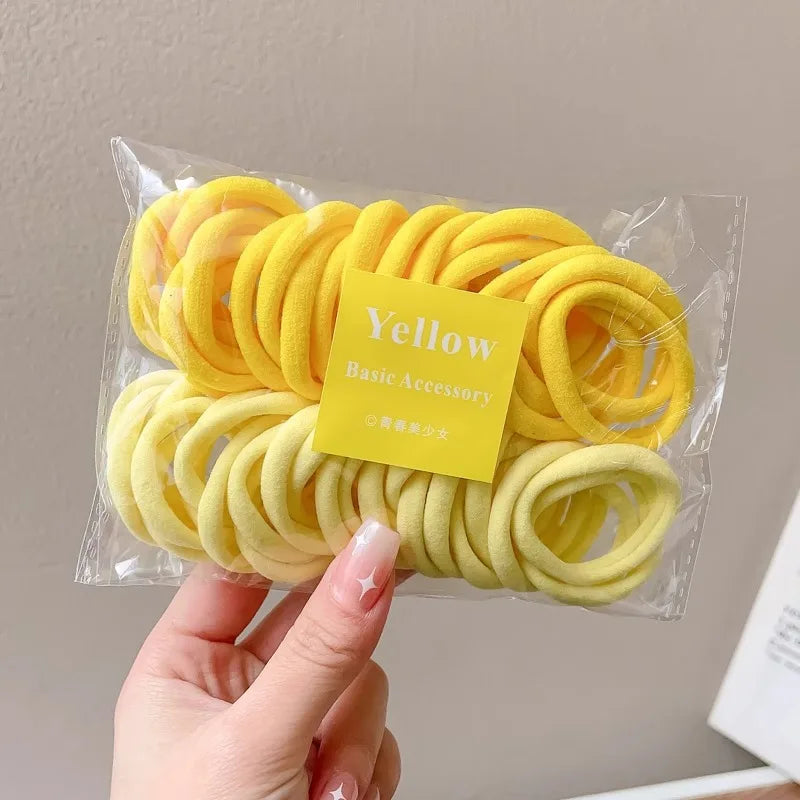 Colorful Elastic Hair Rope – Ponytail Scrunchie Set for Girls | Outdoor & Casual Wear