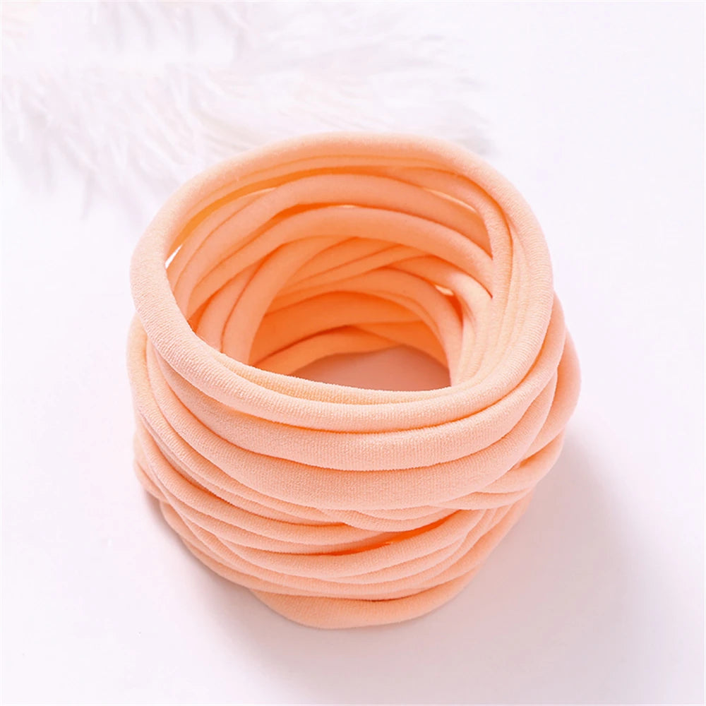 20PCS Baby Girl Soft Nylon Headbands Stretchy Traceless Hair Accessories