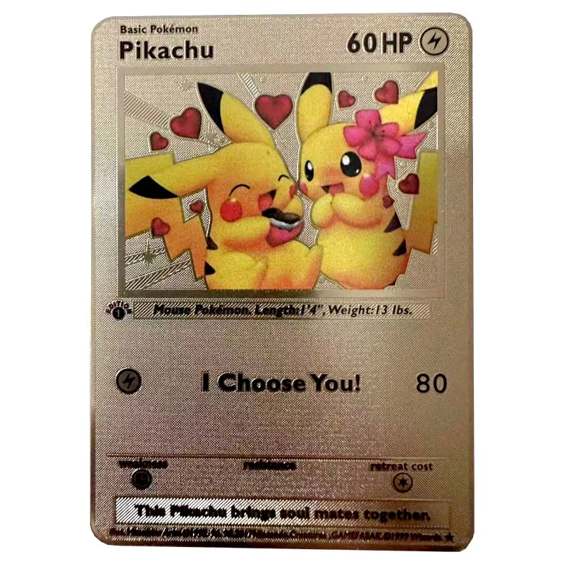 Spanish Pokemon Gold Metal Cards – Mewtwo, Pikachu GX & Charizard VMAX Set