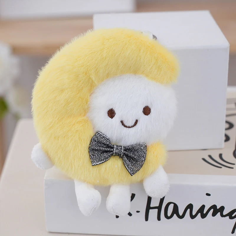 Cute Moon Plush Doll Toys Pendant Keychain Backpack Home Hangings Decoration Gifts