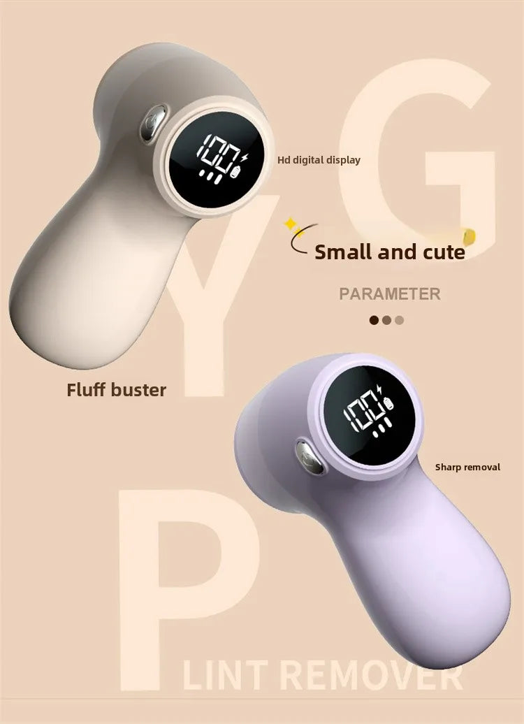 Electric Fabric Shaver - USB Rechargeable Lint Remover with LED Display for Clothes