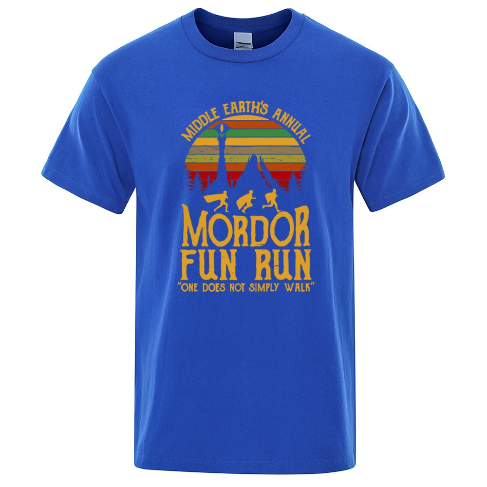 Middle Earth Mordor Fun Run T-Shirt – Summer Cotton Loose Hip Hop Tee