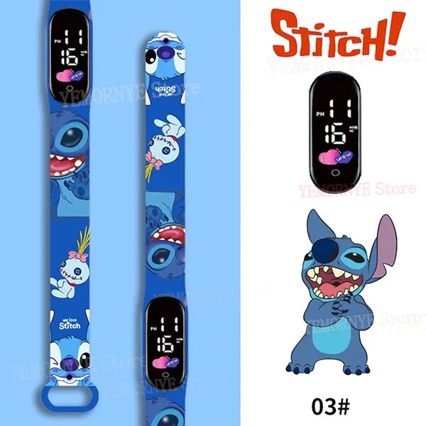 Disney Stitch Digital LED Watch – Kids Sports Watch