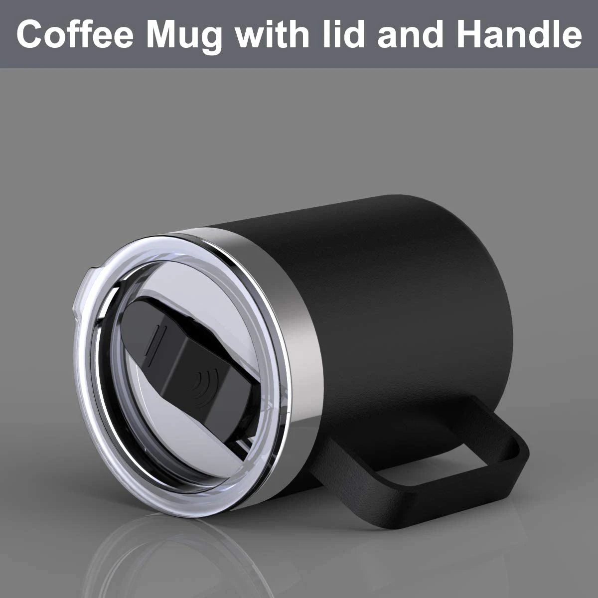 12oz Insulated Stainless Steel Coffee Mug with Handle & Lid | 360ml Travel Tumbler