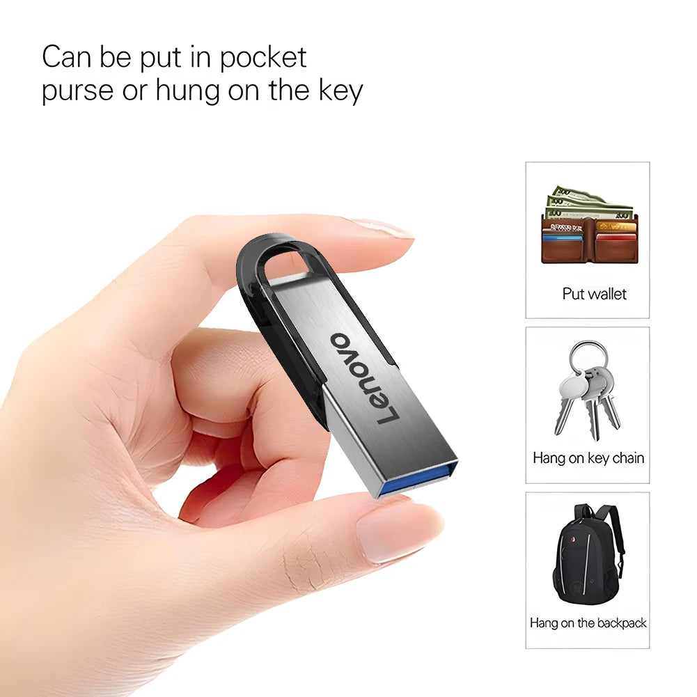 Lenovo 512GB USB 3.0 Flash Drive - High Speed Metal Pendrive Storage