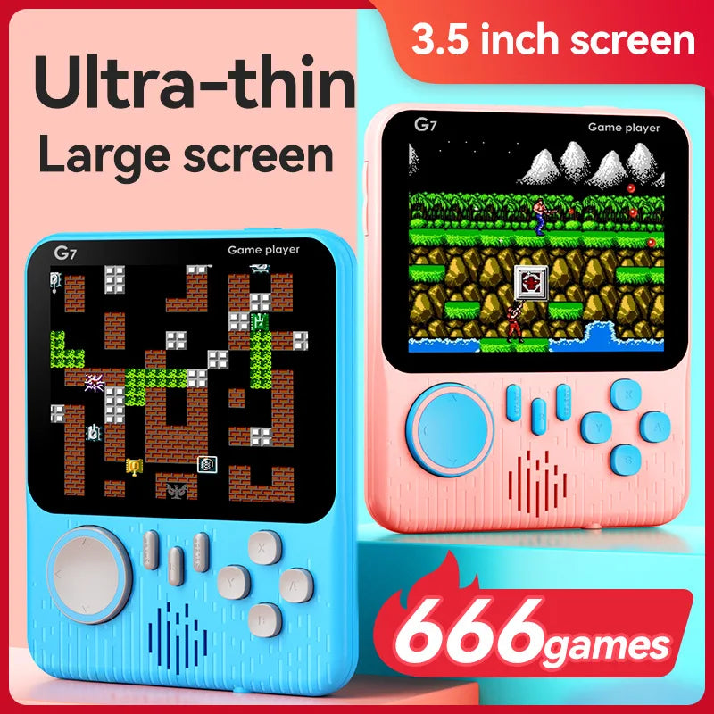 Handheld Game Console - 3.5" Screen with 666 Retro Classic Games & Joystick